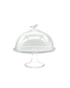 Boleira Bird com Pé e Tampa 30cm | Vidro (29,5x30cm)