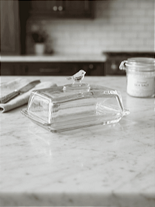 Manteigueira Retangular Bird com Tampa 18x10x9cm | Cristal Ecológico