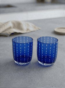 Jogo 2 Copos Orquídea Azul 300ml | Vidro