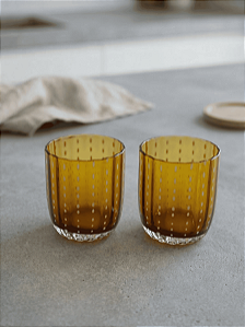 Jogo 2 Copos Orquídea Âmbar 300ml | Vidro