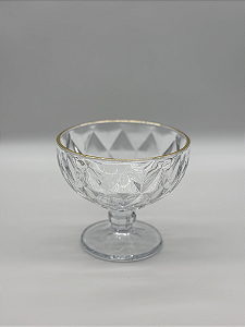 Taça clear borda dourada 6 un. transparente 310 ml | vidro