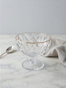 Taça clear borda dourada 6 un. transparente 310 ml | vidro 13x23