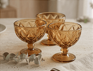 Taça diamante 6 un. âmbar 310 ml | vidro