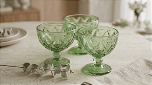 Taça diamond 6 un. esmeralda 310 ml | vidro