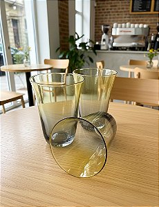 Copo Âmbar e Cinza 300ml | Vidro 8,5x12