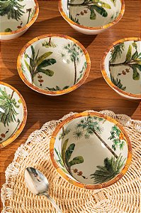 Bowl Grande Borda Bambu estampa palmeira 25cm | Melamina