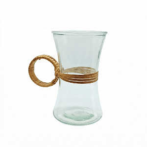 Vaso com Fibra Natural | Vidro e Fibra Natural
