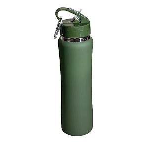 Garrafa Térmica Inox 750ml — Quente & Frio - Verde Militar