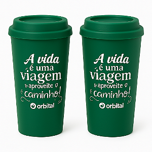 Copo Ecológico Reutilizável 500ml com Tampa | Uso para Bebidas Quentes e Frias