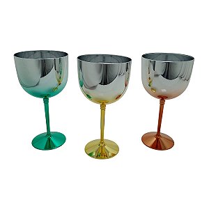 Taça Gin Acrílico 500ml Metalizada
