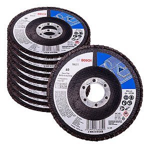 10 Un. Disco Flap Bosch X421 Óxido Aluminio 115mm G40 Curvo