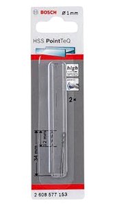 Broca para Metal PointTeQ aço rápido 1.0mm 2pçs BOSCH