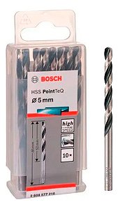 Broca Para Metal Bosch Aço Rápido Hss-pointteq 5,0mm 10pçs