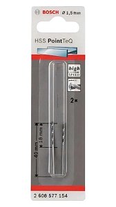 Broca para Metal Hss Pointteq 1.5mm 2pçs BOSCH 2608577154