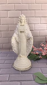 Nossa Senhora das Graças com Pérolas Brancas 22cm