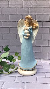Anjo com Criança Azul 25cm