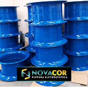 Pintura eletrostática em Aço carbono azul brilhante