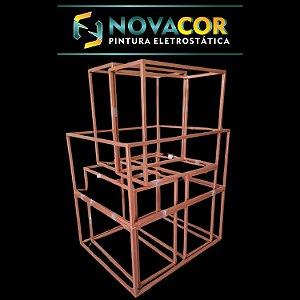 Pintura eletrostática em estrutura de Aço carbono na cor Rose Gold