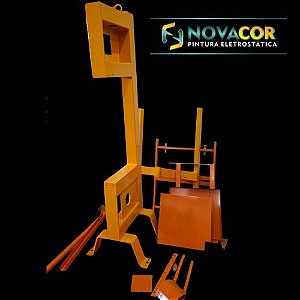 Pintura eletrostática em Aço carbono amarelo e laranja brilhante