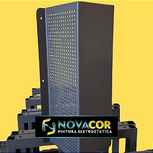 Pintura eletrostática em Aço carbono na cor cinza liso fosco