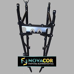 Pintura eletrostática em Quadro de Moto na cor Preto semi brilho