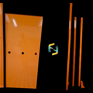 Pintura eletrostática em Aço carbono na cor laranja liso brilhante
