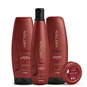 kit shampoo+mascara+finalizador+dose concentrada linha force