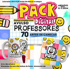 🎨 PACK DIGITAL - Artes para Canecas | Professores