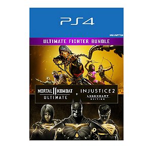 Pacote Mortal Kombat 11 Ultimate + Injustice 2 Ed. Lendária PS4 Mídia Digital