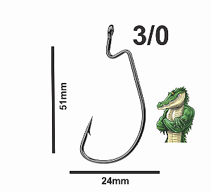 Anzol Offset 3/0  kit com 10 pç marca EWG