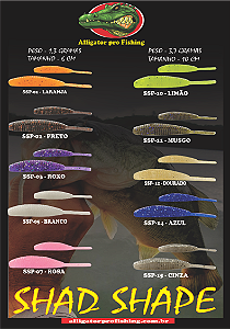 ISCA SHAD SHAPE 10CM PACOTE  7 PÇ PARA BLACK BASS - PROMOÇÃO