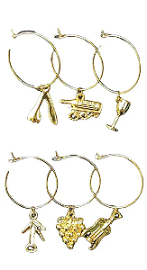 Marcadores de taças Dinasty dourado 6 peças