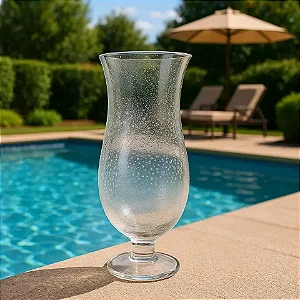 Taça Drink Acrílico Detalhes Bolhas Transparente Unidade - 651ml