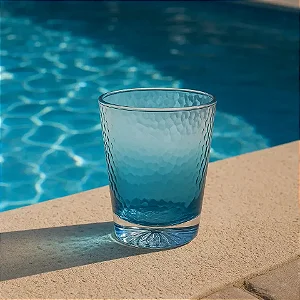 Copo Acrílico Detalhe Degradê Azul Unidade - 414ml