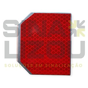 CATADIÓPTRICO DE AÇO PARA DEFENSA METÁLICA (VERMELHO)