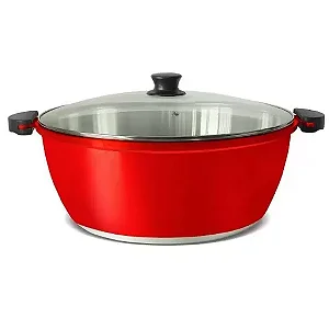 PANELÃO ALUMÍNIO FUNDIDO GULÊ VERMELHO 32CM 8,0 LITROS