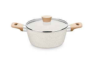 CAÇAROLA 24CM MTA LINHA CARMELA VANILLA 3,8L CERAMIC FLON