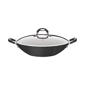 WOK 32CM 4,5L MONACO INDUCAO PRETO - ALUMINIO COM REVESTIMENTO ANTIADERENTE