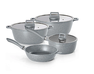 CONJUNTO DE PANELAS MODA DO CHEF GRANIFLON CINZA 4 PECAS