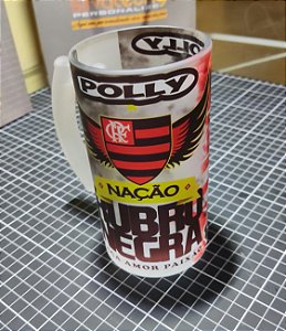 Caneca de Chopp Flamengo em Vidro Jateado – 475 ml
