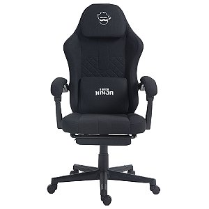 Cadeira Gamer Ninja Mizu, Reclinável, com massageador de lombar, Preta