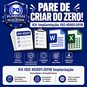 Kit ISO 45001:2018 Implantação