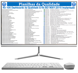 kit 105 Dashboards da Qualidade & Kit ISO 9001:2015 IMPLANTAÇÃO