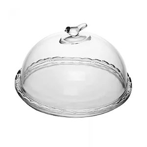 Queijeira Bird 20cm com Tampa em Vidro Ecológico - Wolff
