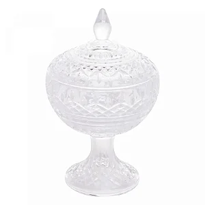 Potiche Decorativa de Cristal com Pé Lys - 14cm x 22cm - Wolff