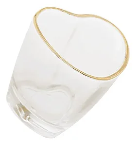 Copo de Shot de Vidro com Fio de Ouro - Coração 50ml - LYOR