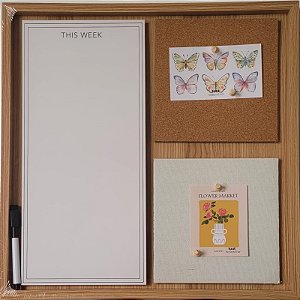 Quadro Lousa Planner com Caneta e Alfinete para Fotos - Tuut