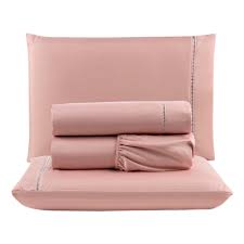 Jogo de Cama Contemporâneo Queen 4 Peças Rosa Pálido - ATLÂNTICA
