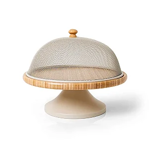 Porta Bolo Enjoy Areia 26,5cm - Copa&Cia