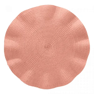 4 Lugares Americano de Poliéster com Babado Rosa 38cm - WOLFF